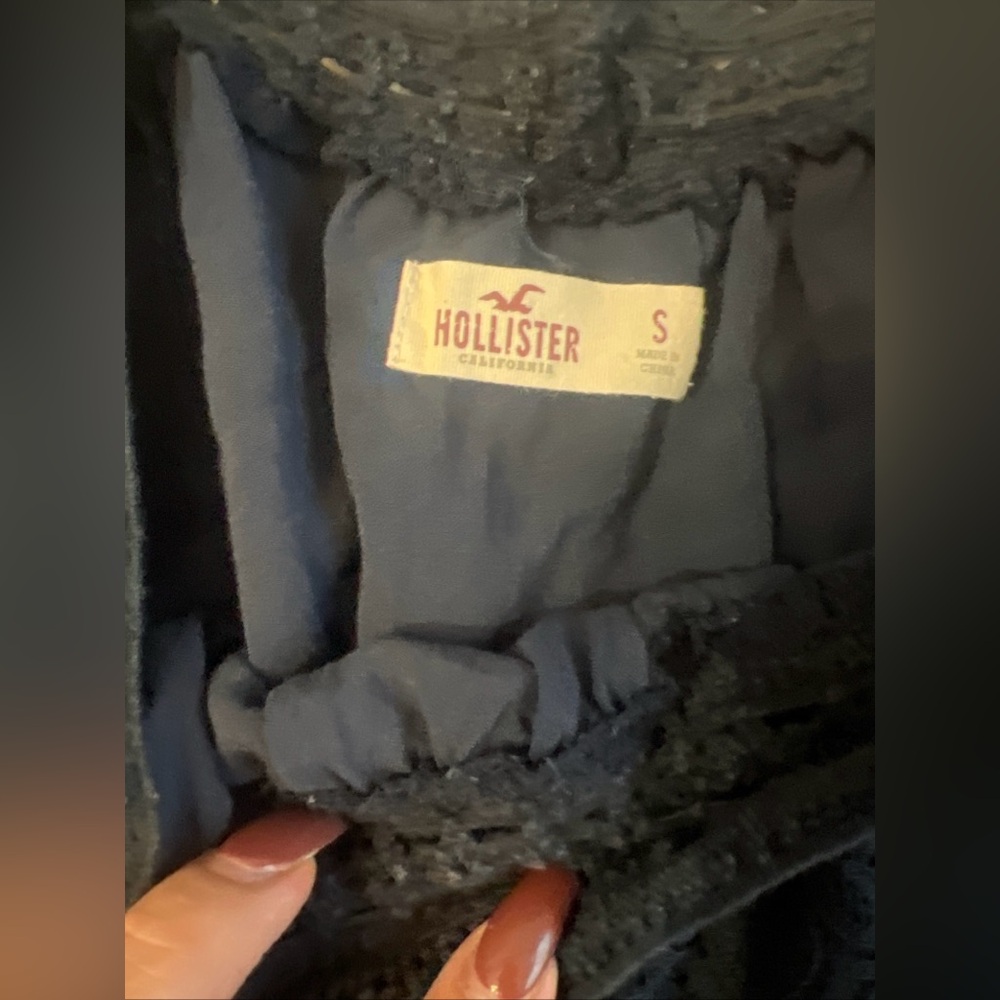 Hollister Lace Navy Shorts Romper 1/2 Sleeve Size Small - Picture 3 of 7